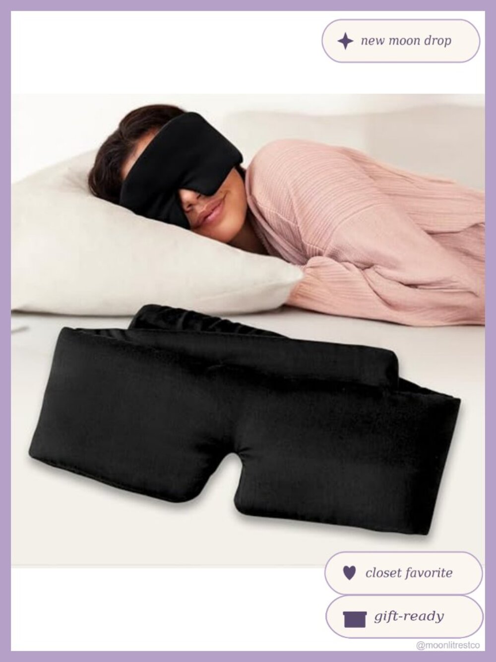 100% Mulberry Silk Weighted Sleep Mask Light Blocking Sound Muffling